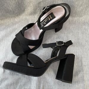 VTG Y2K Mudd Chunky Platform Heeled Sandals Women's 6.5 Prom Party Club Grail